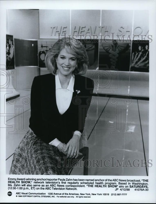 1988 Press Photo Paula Zahn anchor of The Health Show on ABC News - cv ...