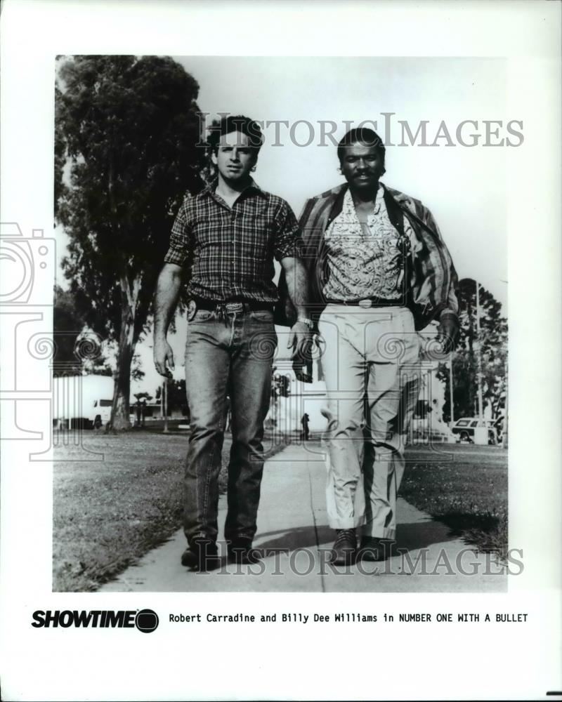 1988 Press Photo Robert Carradine Billy Dee Williams in Number One with a Bullet - Historic Images