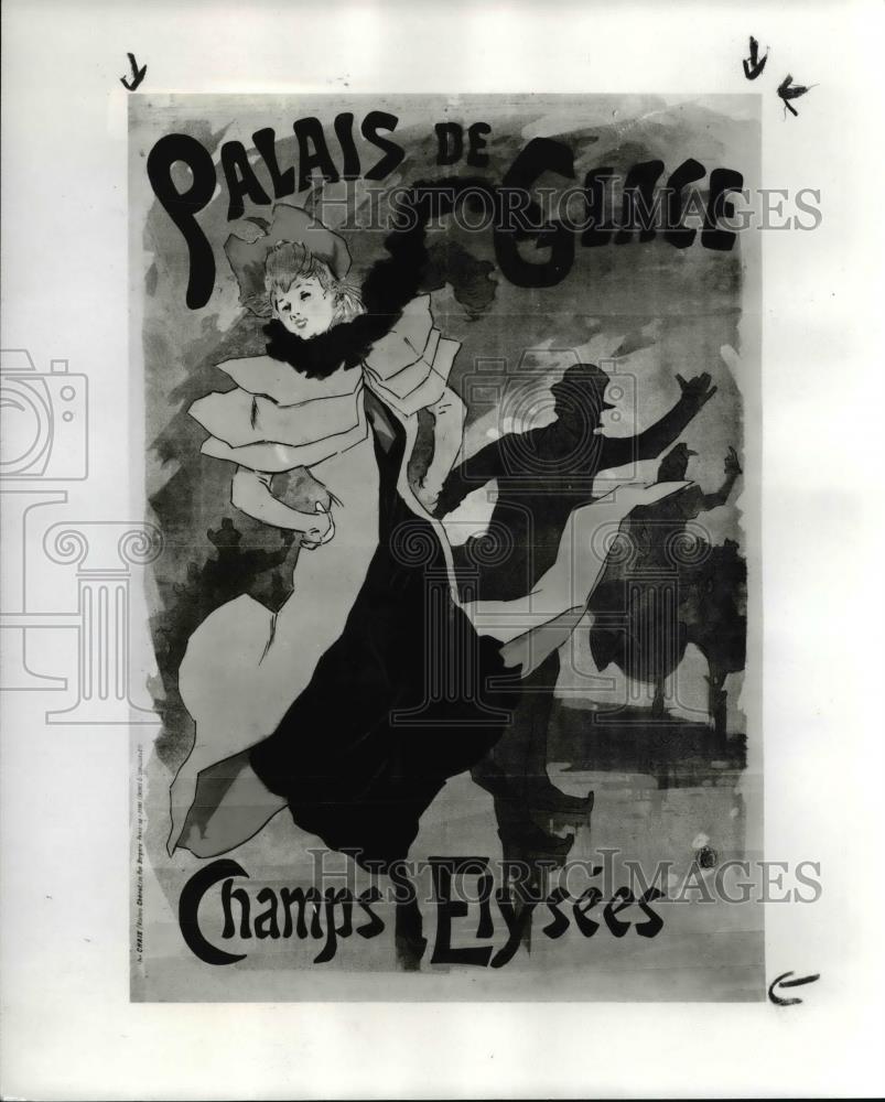 1985 Press Photo A painting in color by Jules Cheret, the Palais de Glace - Historic Images