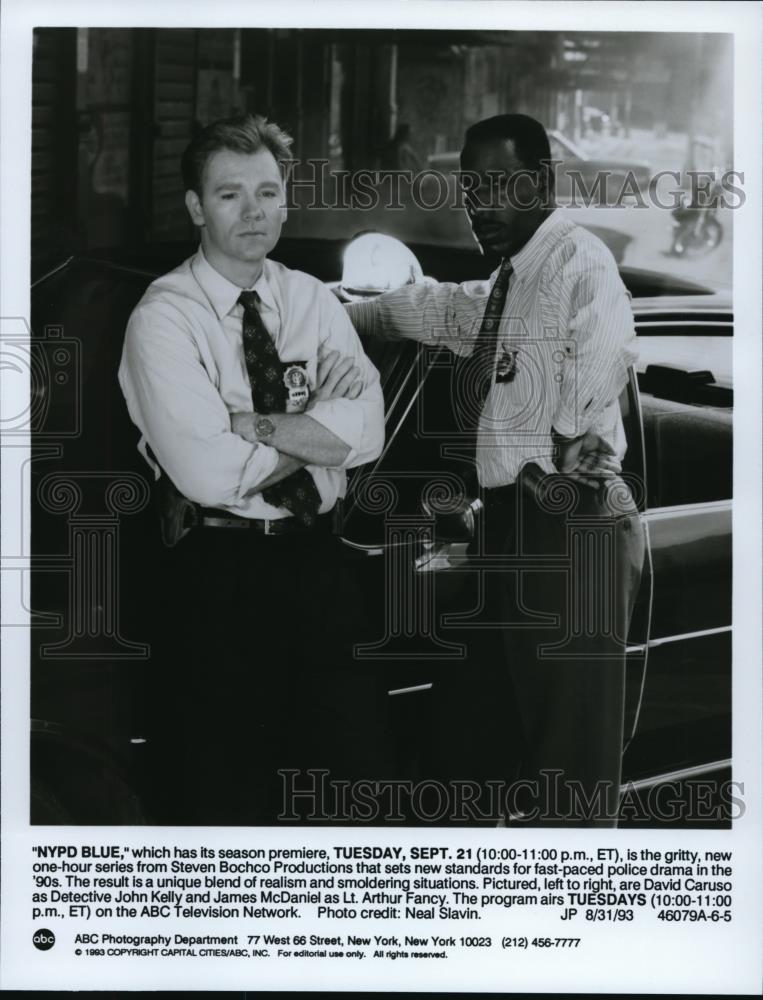 1993 Press Photo David Caruso James Mc Daniel NYPD Blue - cvp51970 - Historic Images