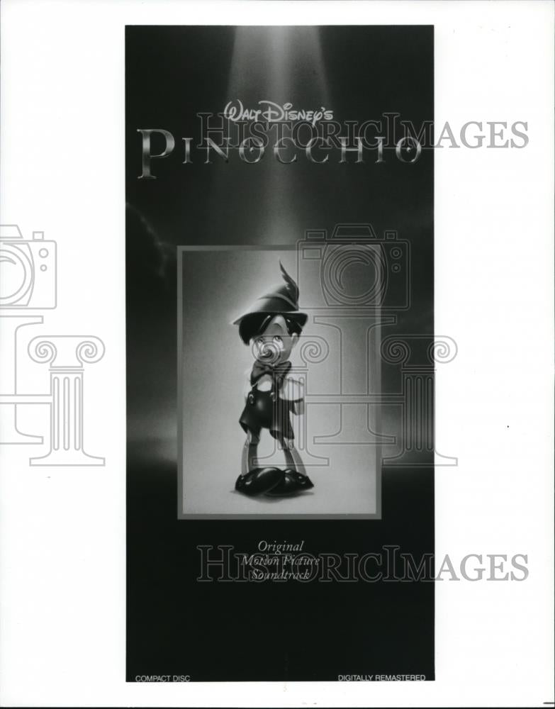 1992 Press Photo Compact Disc cover for animate cartoon movie Pinocchio - Historic Images