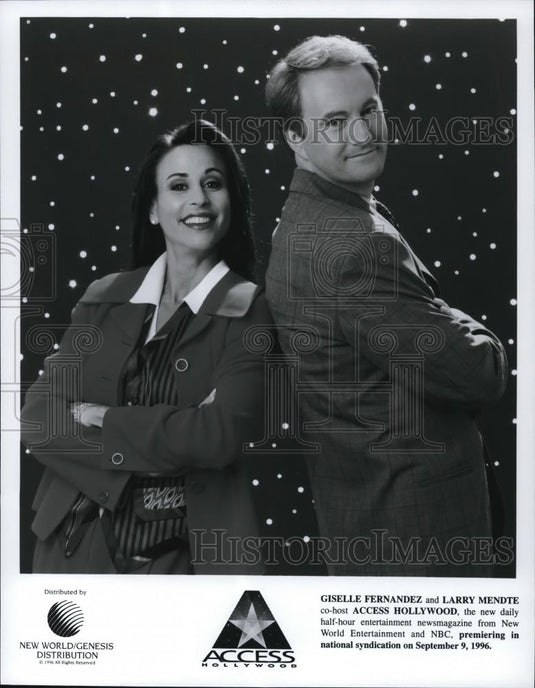 1996 Press Photo Giselle Fernandez and Larry Mendte on Access Hollywood - Historic Images