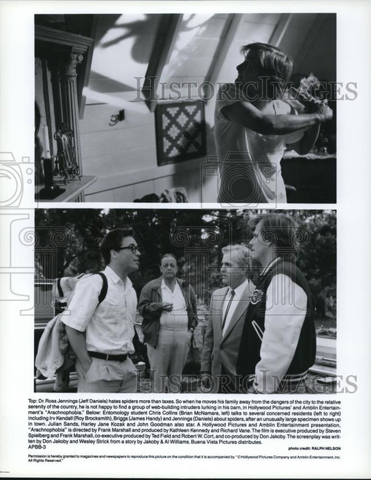1991 Press Photo Jeff Daniels John Goodman James Handy In Arachnophobia - Historic Images