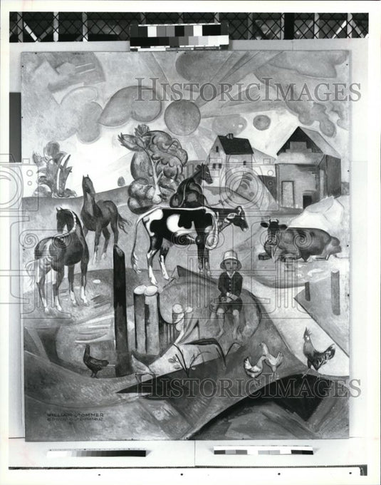 1993 Press Photo The Borber Mural by Artist William Sommer - cva53134 - Historic Images