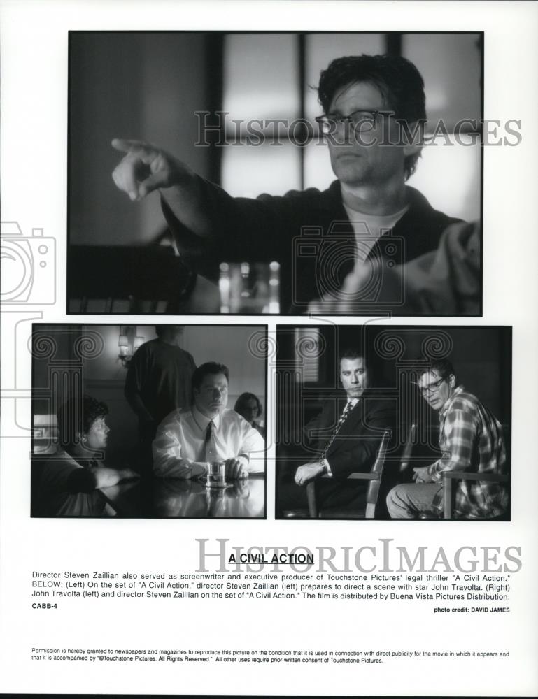 Press Photo Director Steven Zaillian, John Travolta in A Civil Action - Historic Images