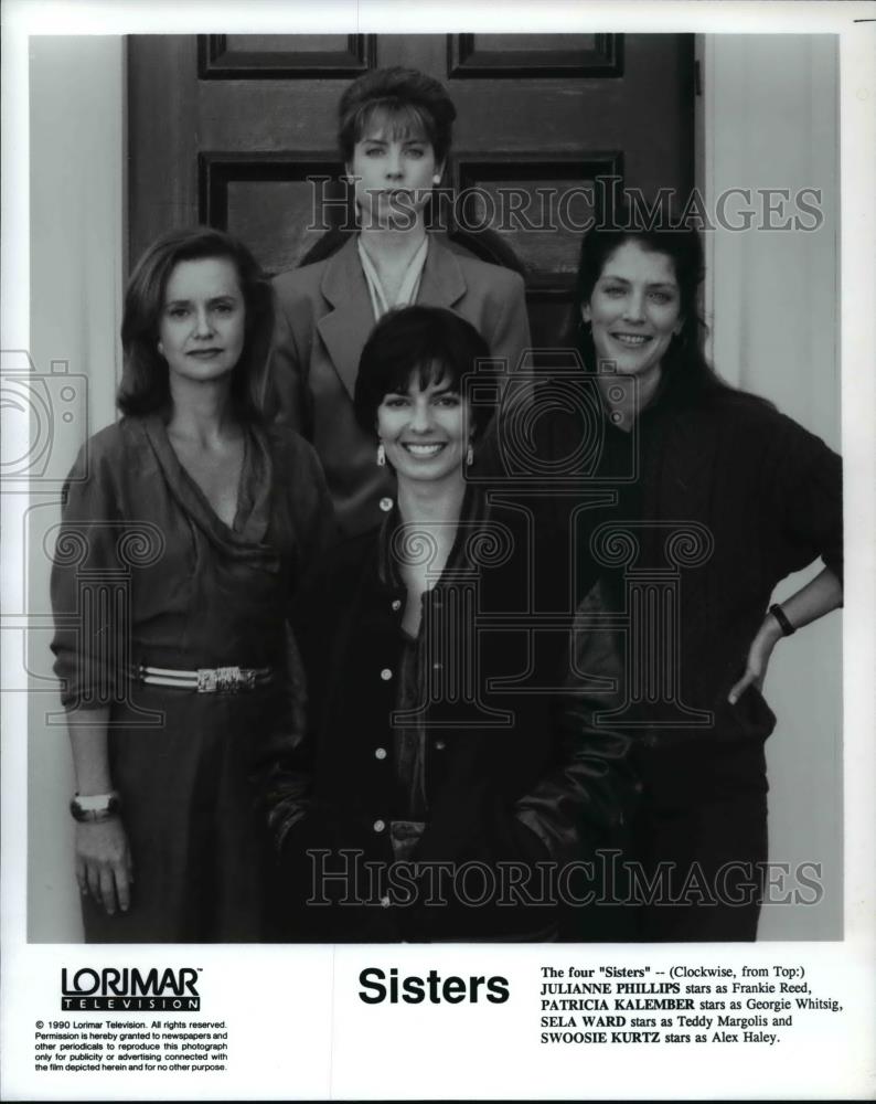 1990 Press Photo Julianne Phillips, Sela Ward & Cast of Sisters - cvp76301 - Historic Images