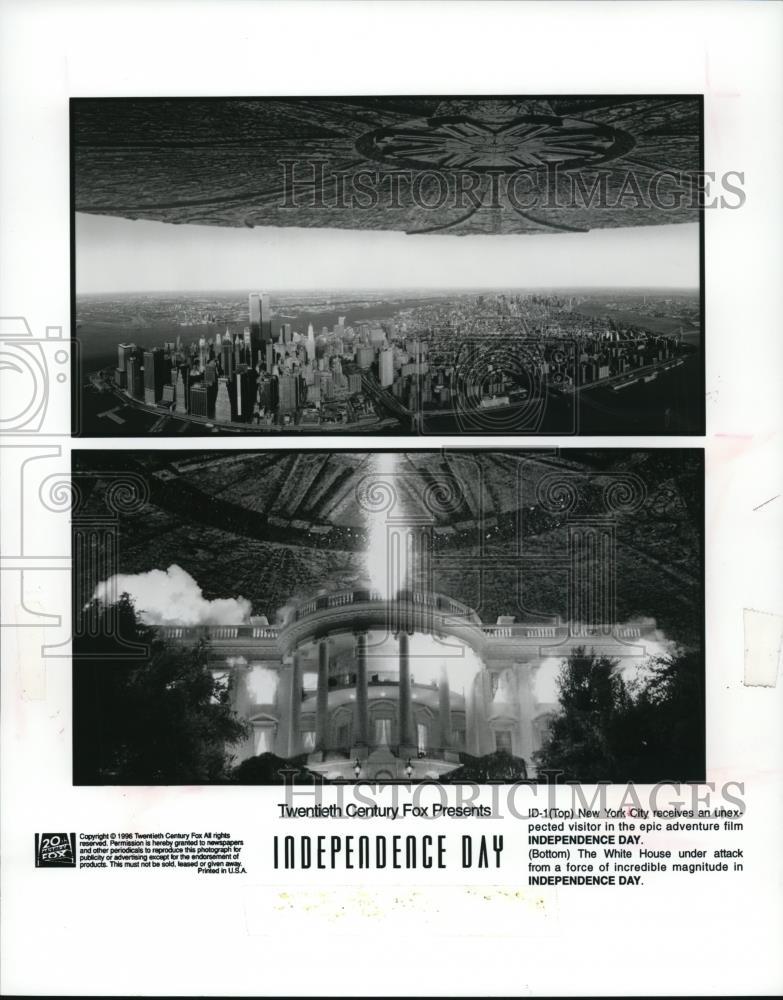 1996 Press Photo New York City and White House scenes in Independence Day - Historic Images