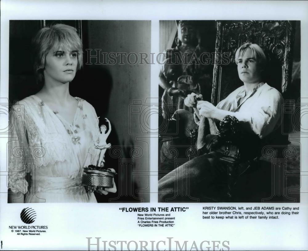 1987 Press Photo Kristy Swanson and Jeb Adams in Flowers in the Attic - Historic Images