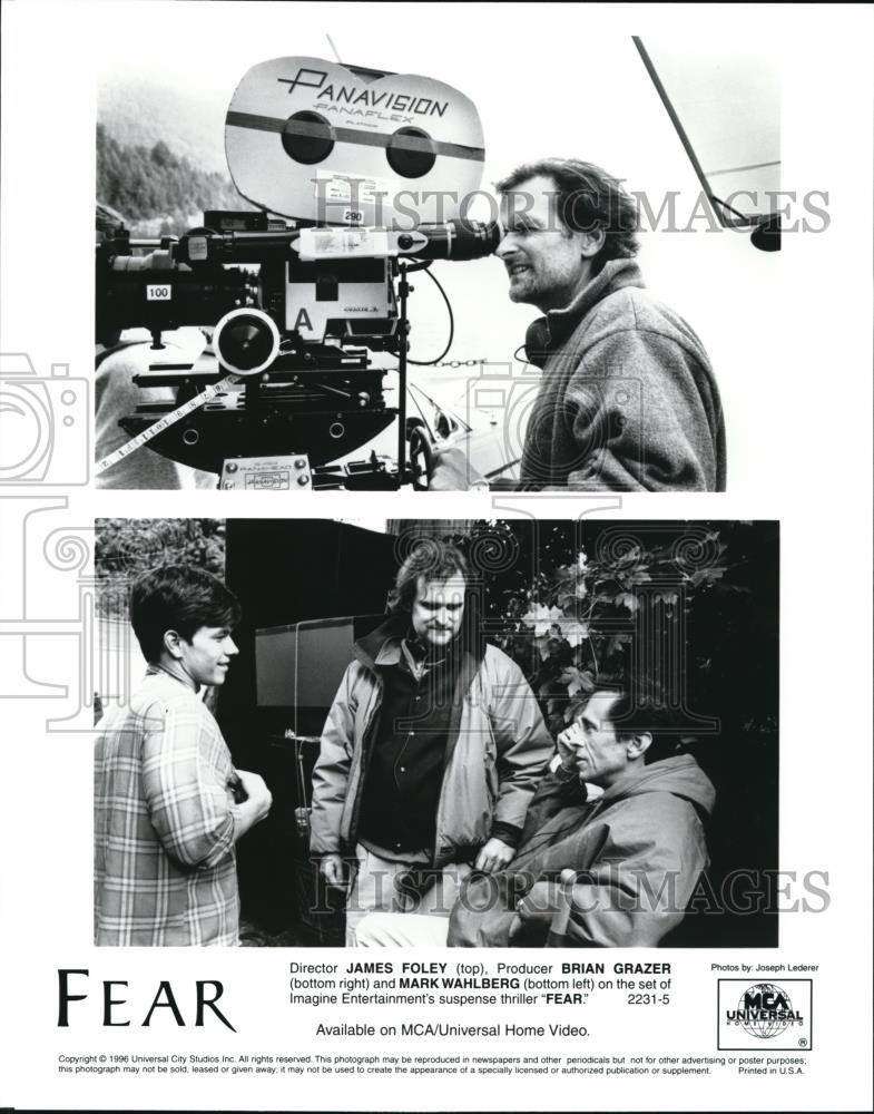 1996 Press Photo James Foley, Brian Grazer, Mark Walhberg in Fear - cvp42034 - Historic Images
