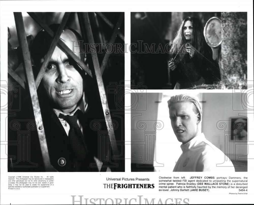 1996 Press Photo Jeffrey Combs Dee Wallace Stone Jake Busey in The Frighteneers - Historic Images