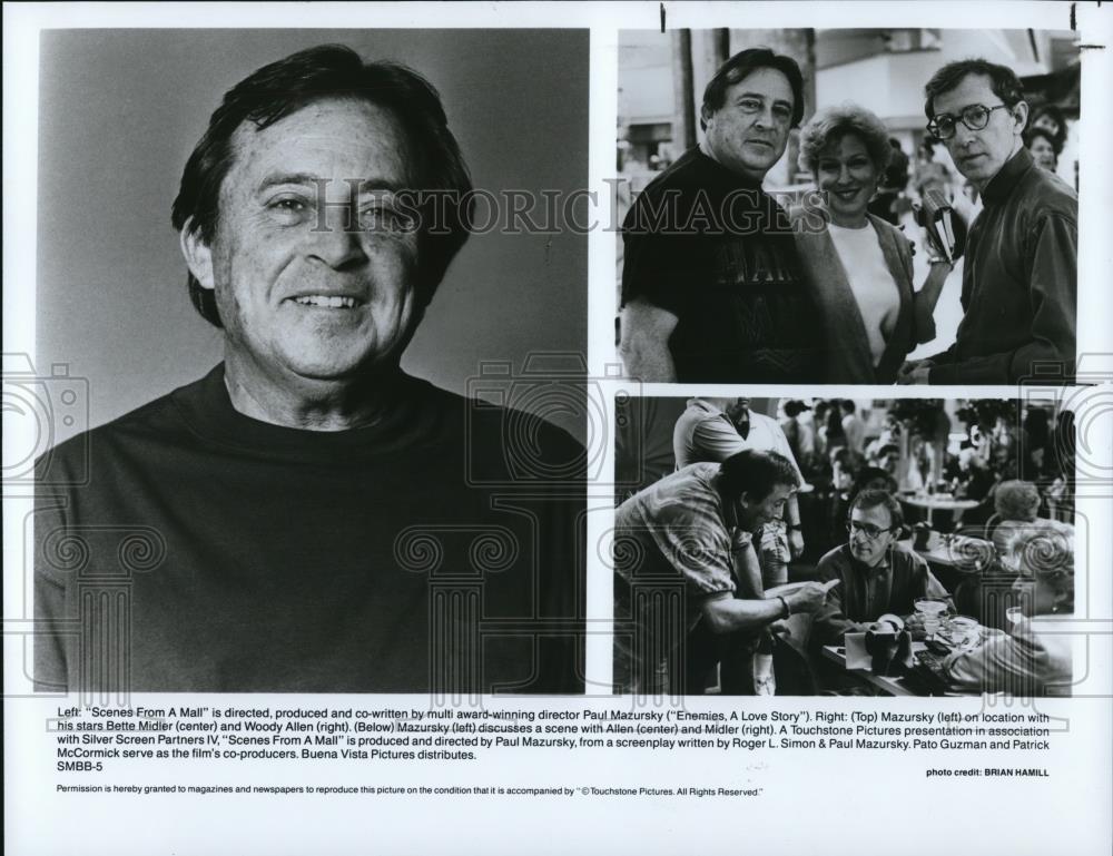 1991 Press Photo Director Paul Mazurskey Bette Midler &quot;Scenes From A Mall&quot; - Historic Images