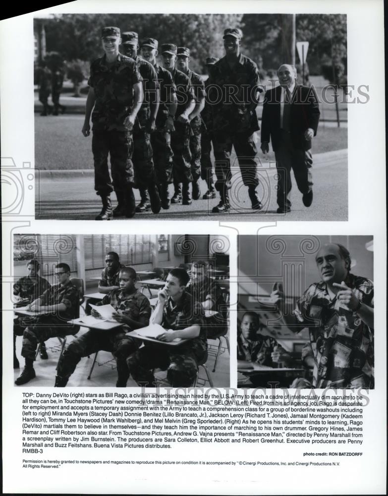 1995 Press Photo Danny DeVito, & Greg Sporleder in Renaissance Man - cvp57859 - Historic Images