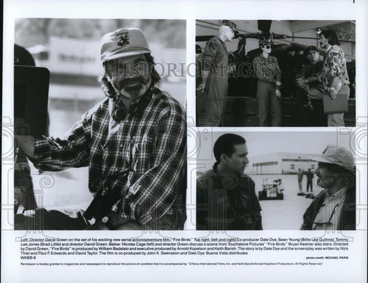 1990 Press Photo Director David Green Nicolas Cage in Fire Birds - cvp50027 - Historic Images