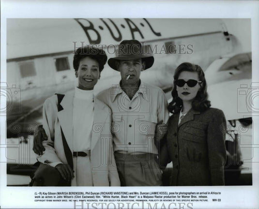 1991 Press Photo Marisa Berenson & Richard Vanstone in White Hunter, Black Heart - Historic Images