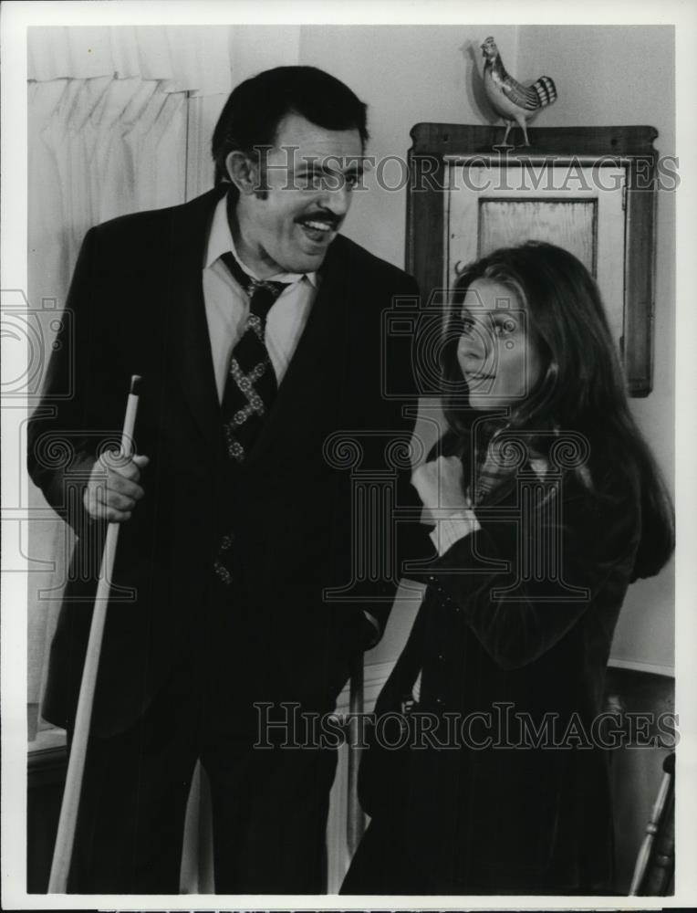 1974 Press Photo John Astin and Patty Duke in World Wide Mystery - cvp58850 - Historic Images