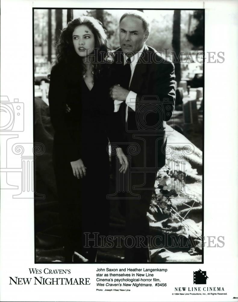 1994 Press Photo John Saxon Heather Langenkamp in Wes Craven&#39;s New Nightmare - Historic Images