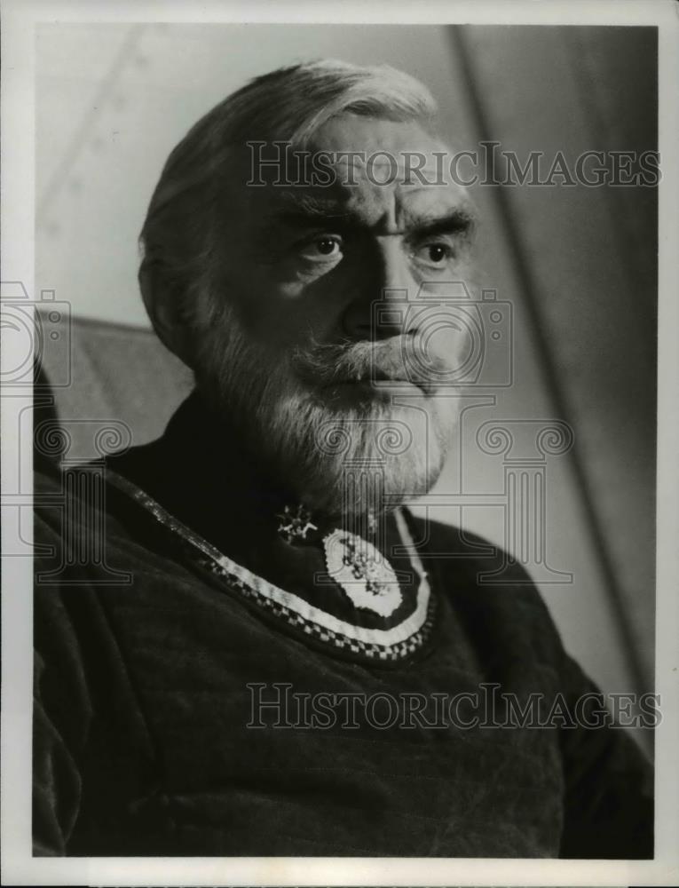1980 Press Photo Lorne Green stars in Galactica 1980 Parts 1 and 2 - cvp55051 - Historic Images