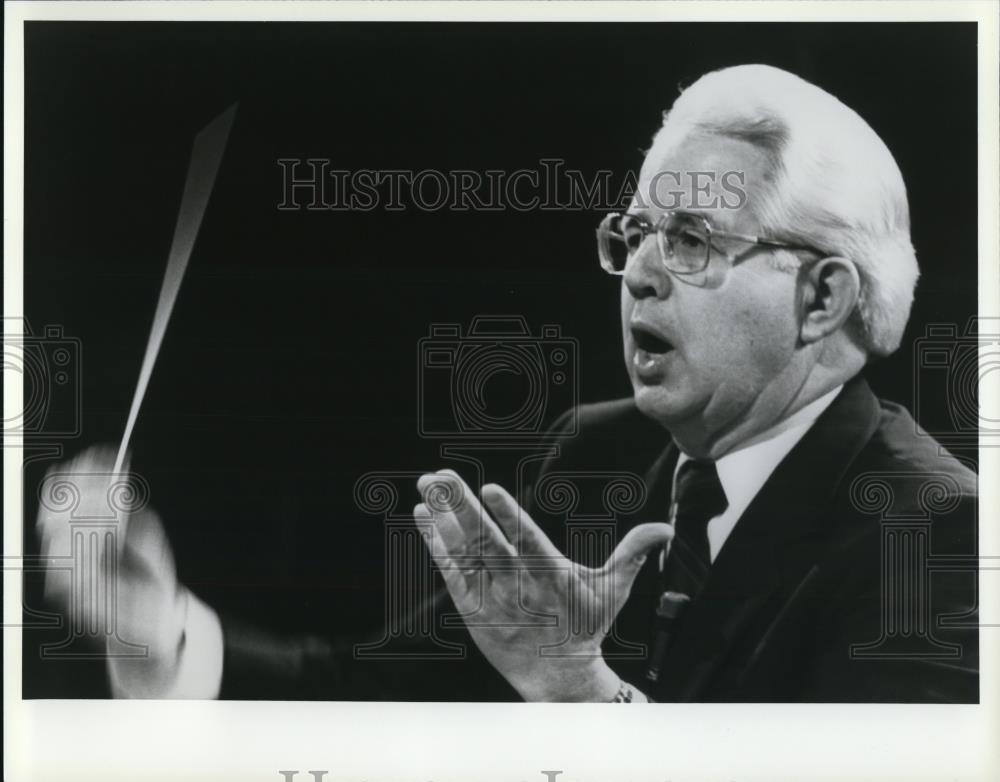 1992 Press Photo Jerold D Ottley, Conductor of the Mormon Tabernacle Choir - Historic Images