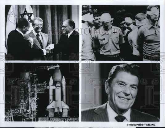 1985 Press Photo Peter Jennings & Ted Koppel Host 45/85 News Special - cvp43801 - Historic Images