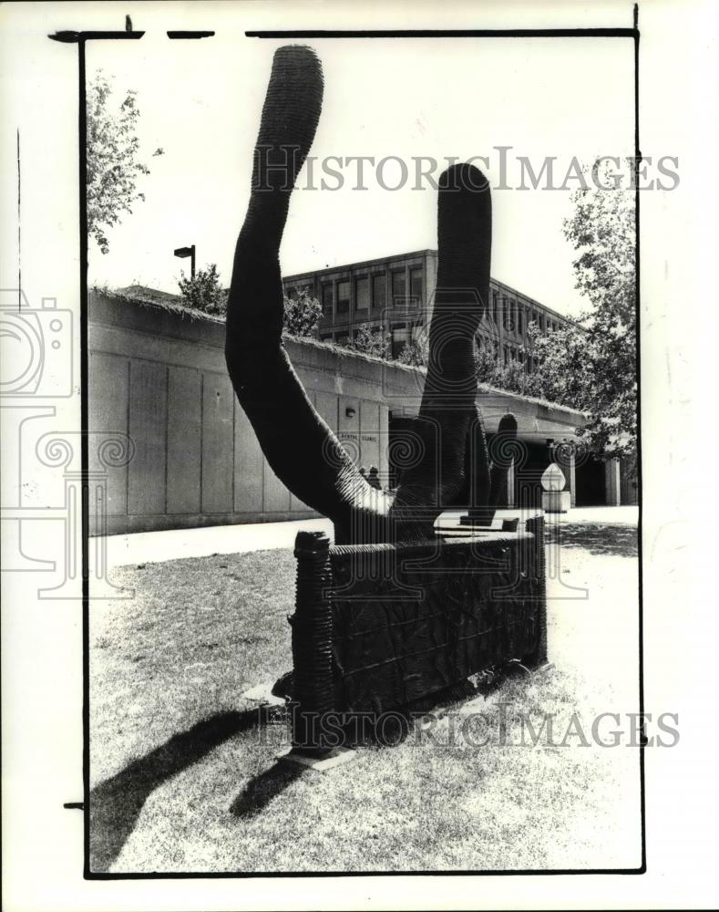 1985 Press Photo Waywood Walls by Brynsley Tyrrekk at CWRU. - cva58028 - Historic Images