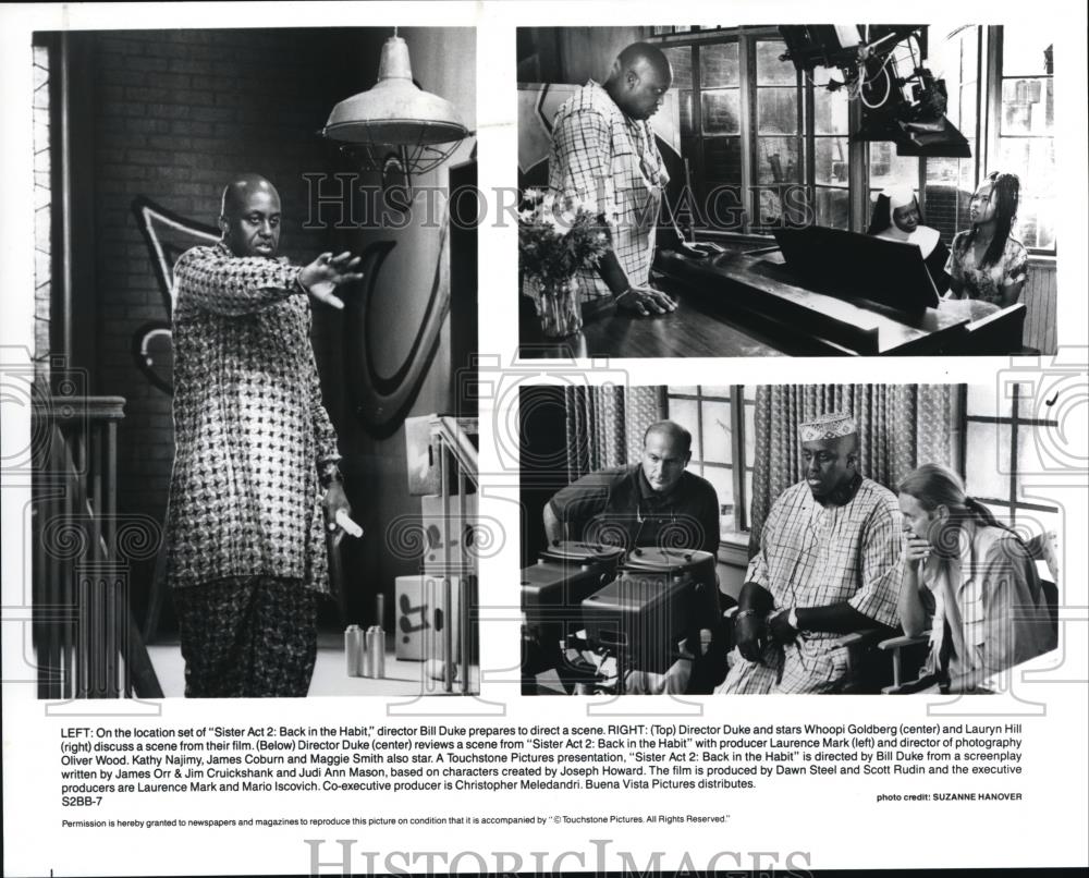 1993 Press Photo Bill Duke directs Whoopi Goldberg and Lauren Hill Sister Act 2 - Historic Images