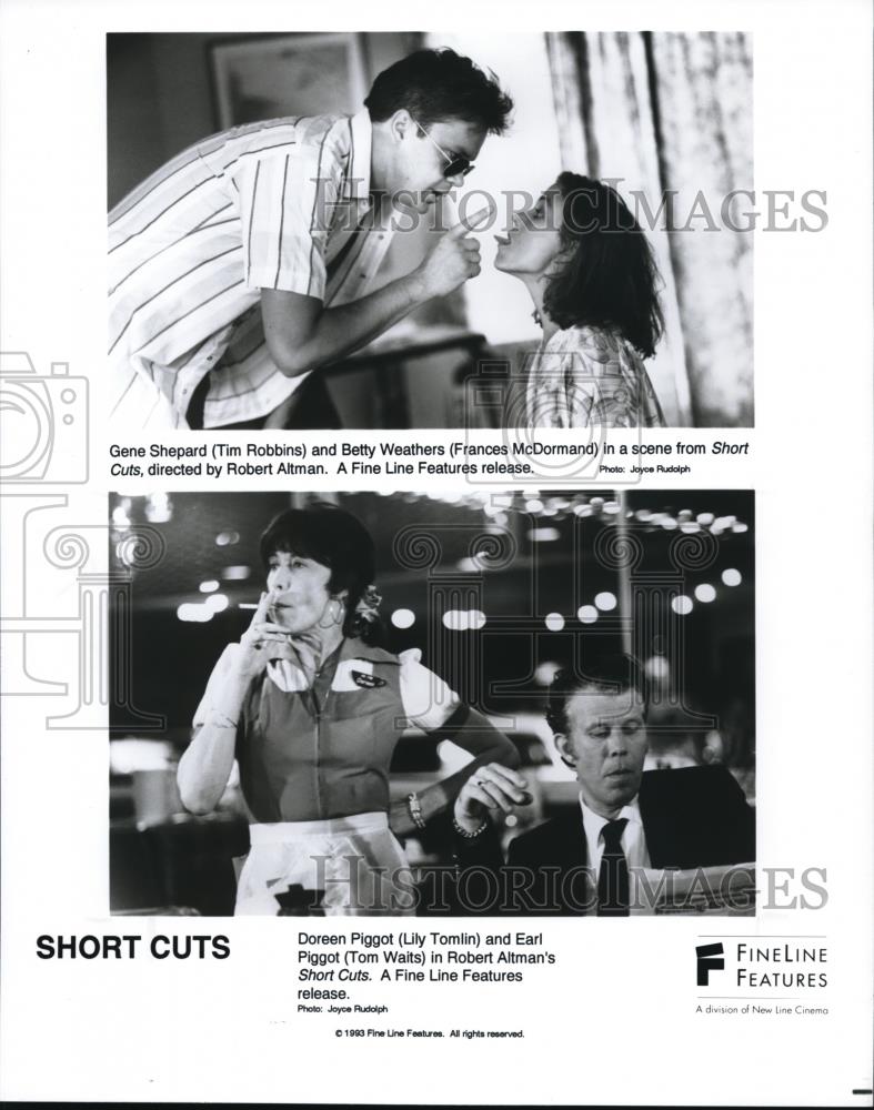 1993 Press Photo Tim Robbins Frances McDormand Lily Tomlin Tom Wats Short Cuts - Historic Images