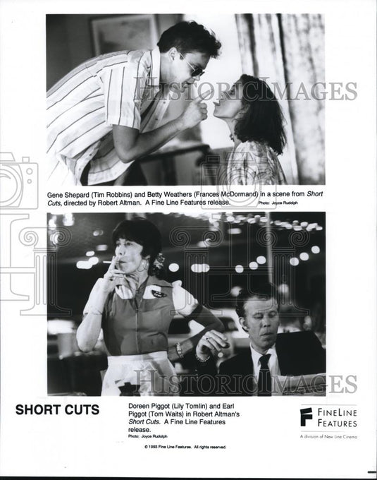 1993 Press Photo Tim Robbins Frances McDormand Lily Tomlin Tom Wats Short Cuts - Historic Images