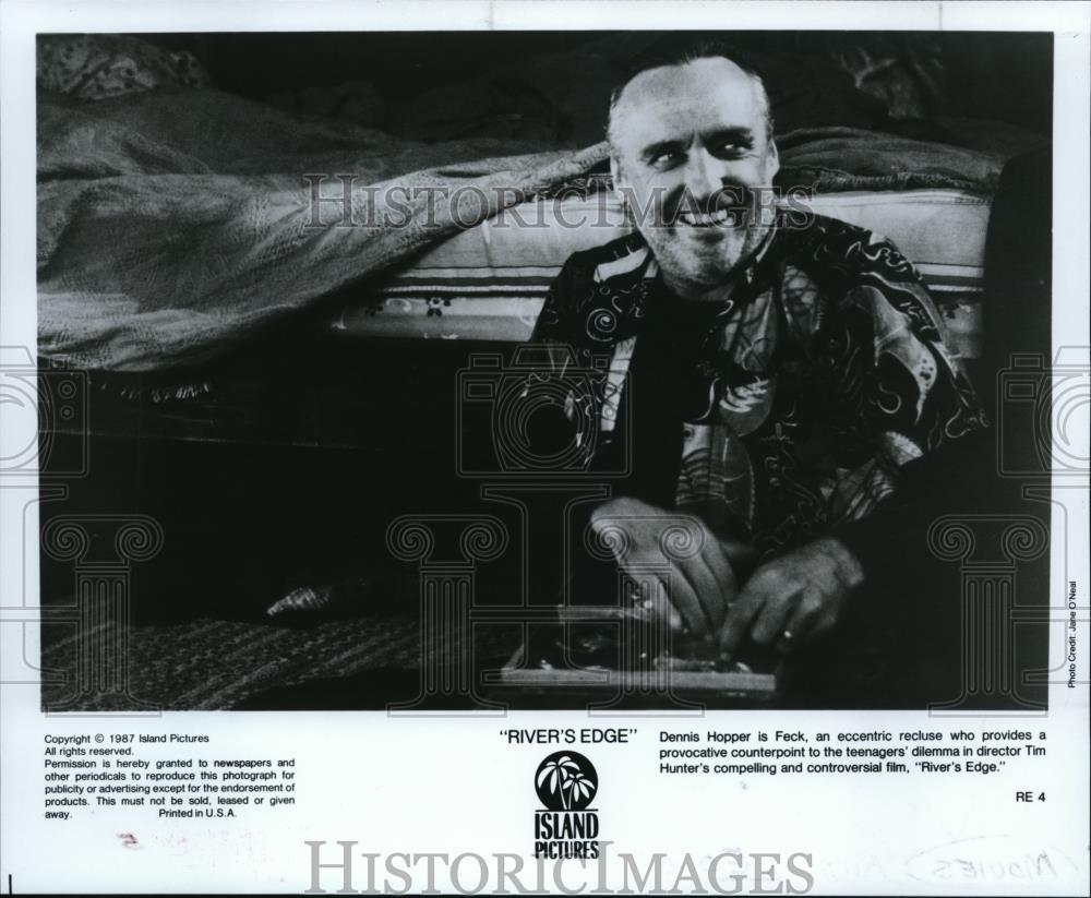 1987 Press Photo Dennis Hopper in &quot;River&#39;s Edge&quot; - cvp43025 - Historic Images