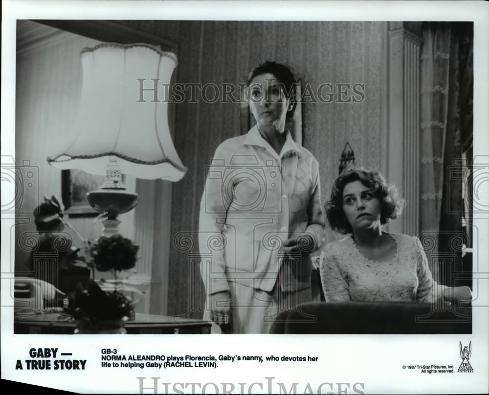 1987 Press Photo Norma Aleandro and Rachel Levin in Gaby A True Story - Historic Images