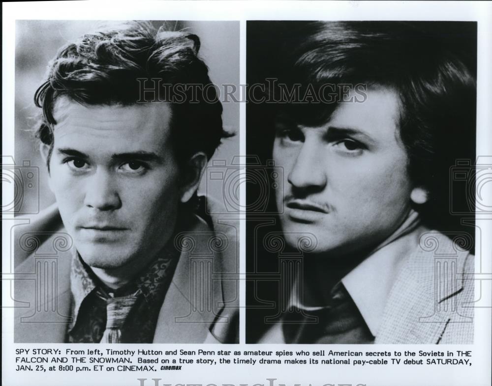 1986 Press Photo Timothy Hutton and Sean Penn in The Falcon and the Snowman - Historic Images