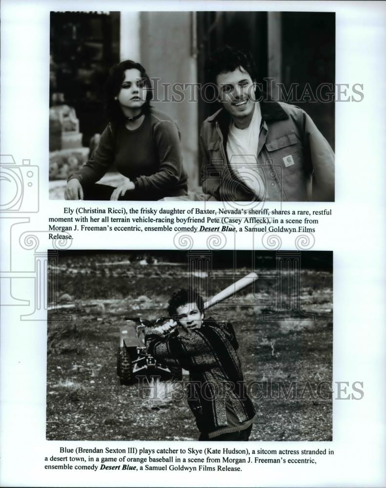 1998 Press Photo Christina Ricci Casey Affleck Brendan Sexton in Desert Blue - Historic Images