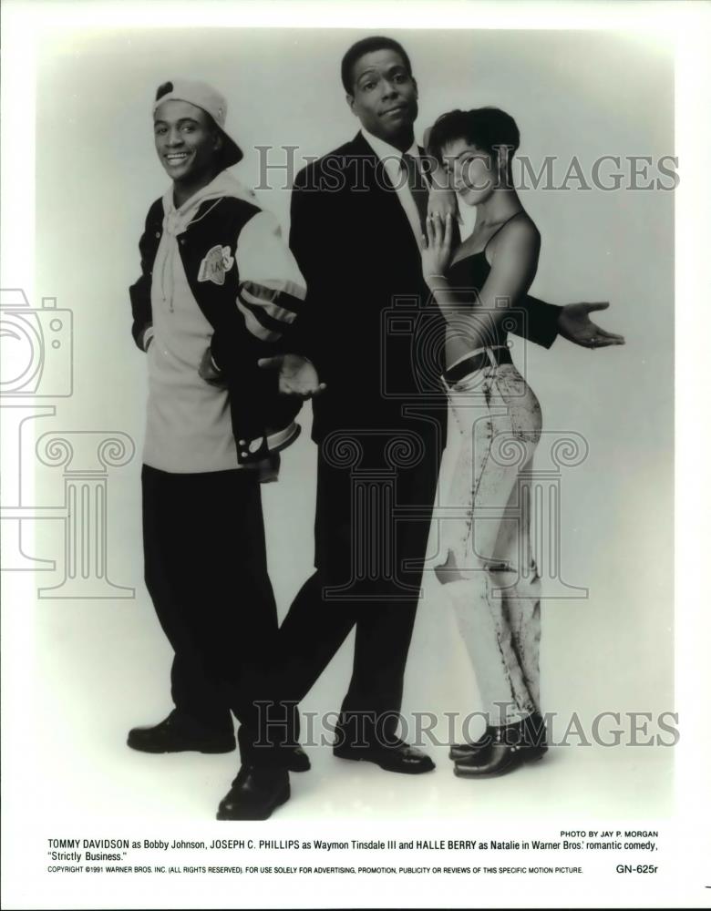 1991 Press Photo Halle Berry &amp; Joseph C Phillips is Strictly Business - Historic Images