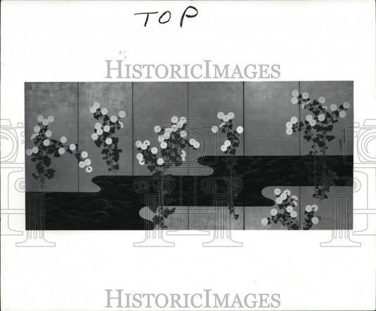 1984 Press Photo The Chrysanthemums by a stream painting at the Cleveland Museum - Historic Images