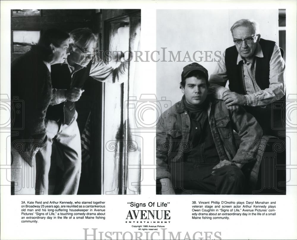 1989 Press Photo Vincent Phillip D'Onofrio Arthur Kennedy "Signs of Life" - Historic Images