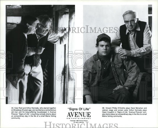 1989 Press Photo Vincent Phillip D'Onofrio Arthur Kennedy "Signs of Life" - Historic Images