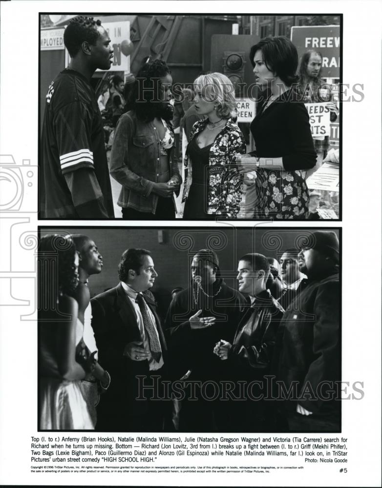 1996 Press Photo Brian Hooks Malinda Williams Natasha Wagner in High School High - Historic Images