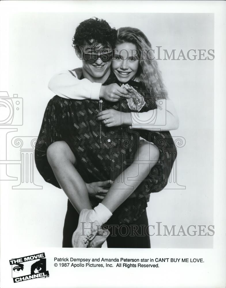 1988 Press Photo Patrick Dempsey and Amanda Peterson star in Can't Buy Me Love - Historic Images