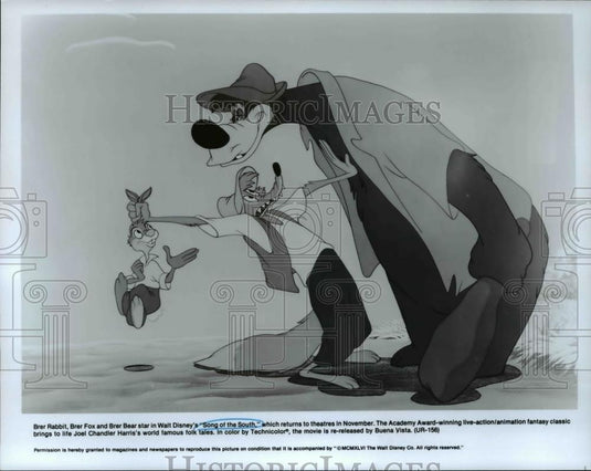 Press Photo Brer Rabbit Brer Fox Brer Bear in Song of the South - cvp70144 - Historic Images