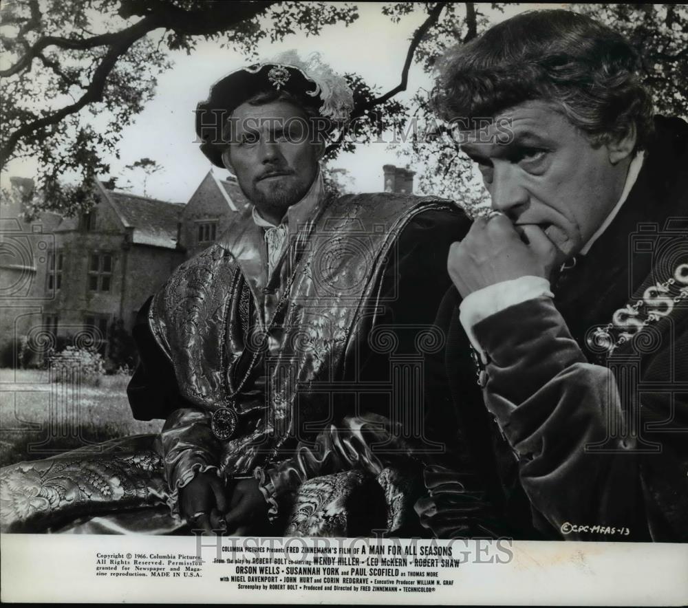 1967 Press Photo Robert Shaw Paul Scofield A Man For All Seasons - cvp70134 - Historic Images