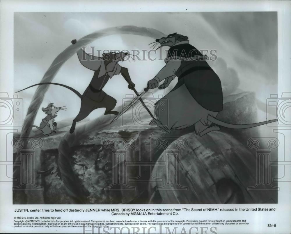 1982 Press Photo Scene from animated cartoon movie The Secret of Nimh - Historic Images