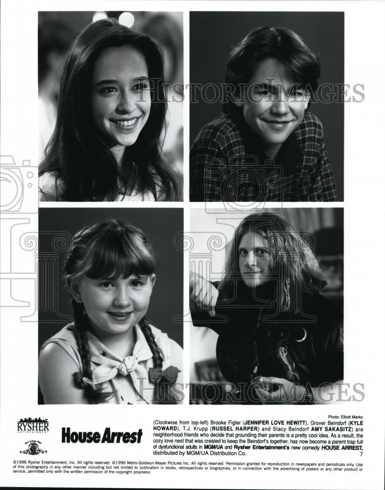 1996 Press Photo Jennifer Love Hewitt Kyle Howard Russel Harper and Amy Sakasitz - Historic Images