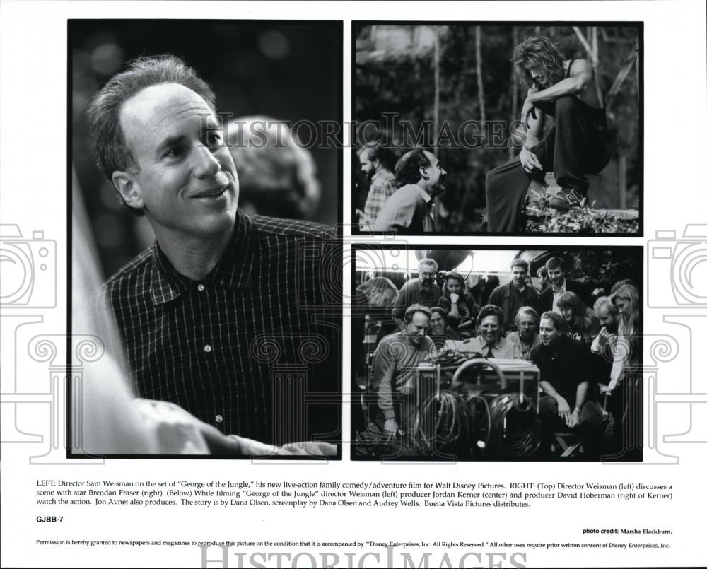 Undated Press Photo Sam Weisman directs Brendan Fraser in George of the Jungle - Historic Images