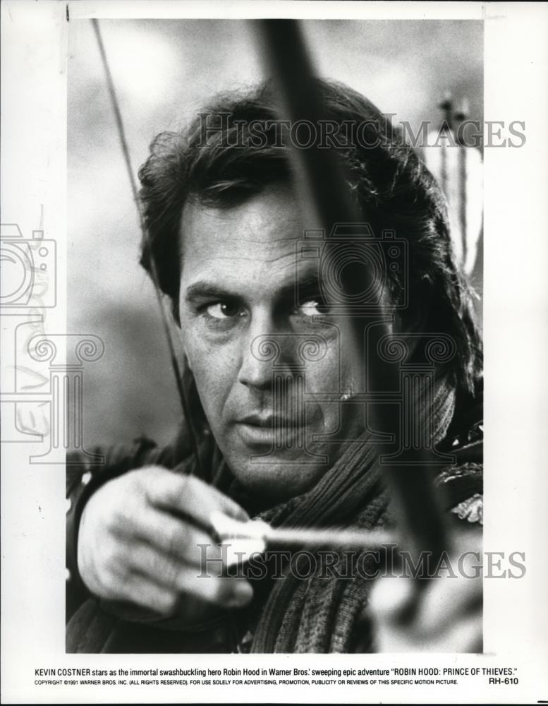 1991 Press Photo Kevin Coster stars as Robin in Robin Hood Prince of Thieves - Historic Images