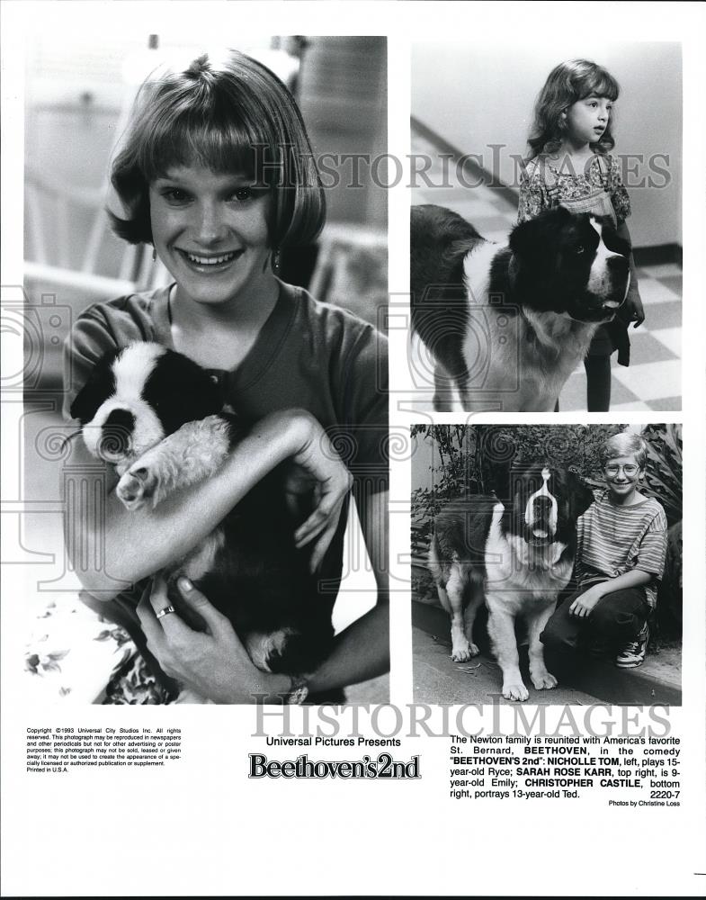 1993 Press Photo Nicholle Tom, Sarah Rose Karr in Beethoven's 2nd - cvp68442 - Historic Images