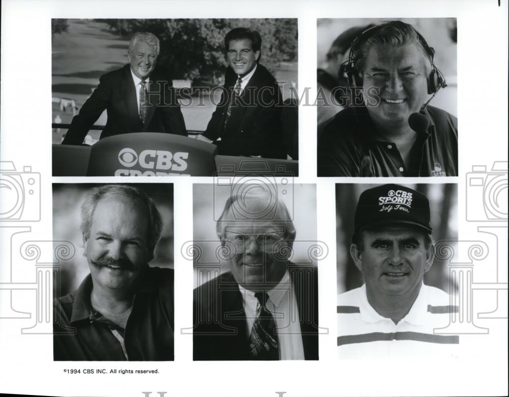 1994 Press Photo Ken Venturi Jim Nantz Ben Wright Gary McCord Verne Lundquist - Historic Images