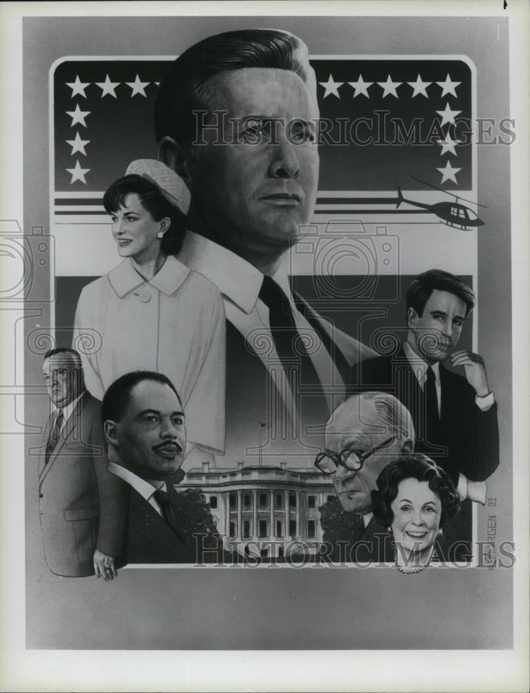 1983 Press Photo John Shea E.G. Marshall Geraldine Fitzgerald Charles Brown - Historic Images