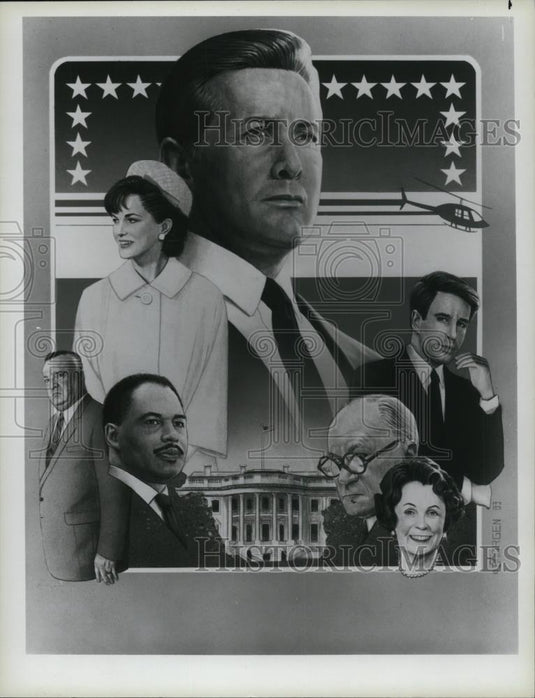 1983 Press Photo John Shea E.G. Marshall Geraldine Fitzgerald Charles Brown - Historic Images