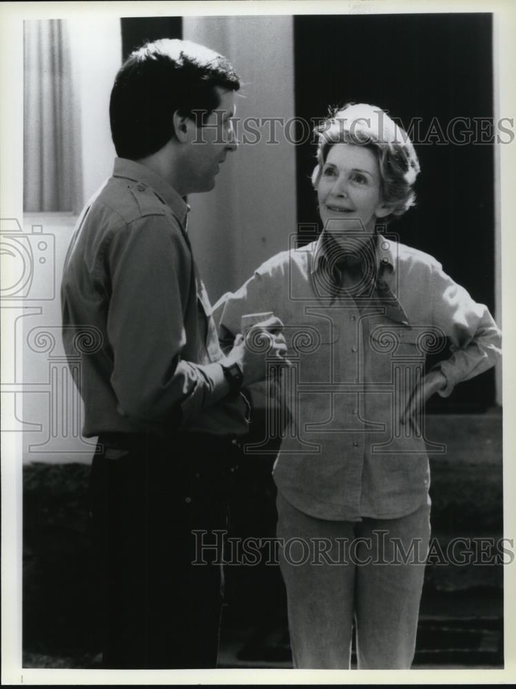 1985 Press Photo NBC Correspondent Chris Wallace interview Nancy Reagan - Historic Images