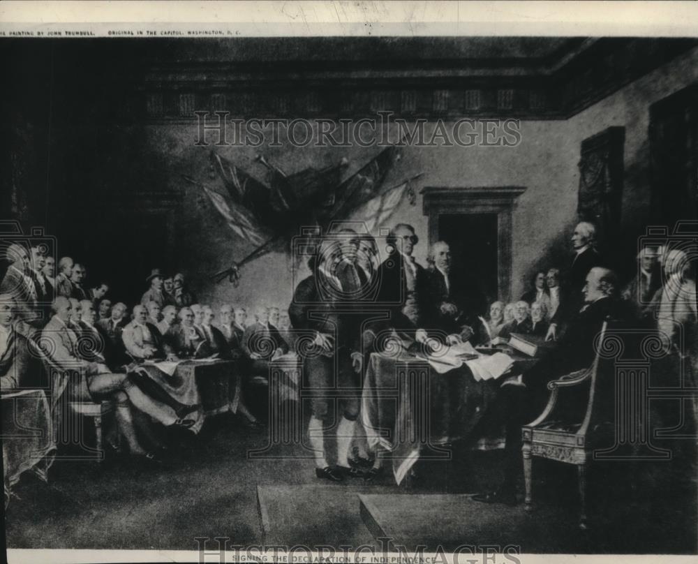 1969 Press Photo Trumbull&#39;s famous painting of the Declaration of Indepence - Historic Images