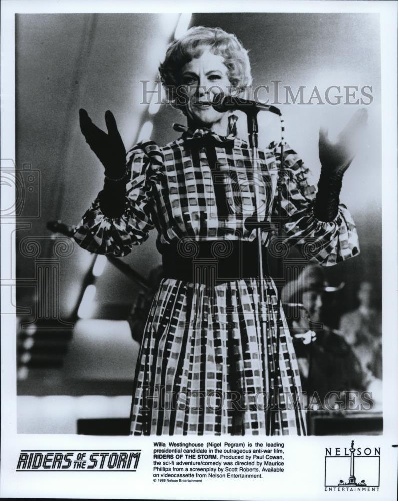 1988 Press Photo Nigel Pegram stars as Willa Westinghouse in Riders of the Storm - Historic Images